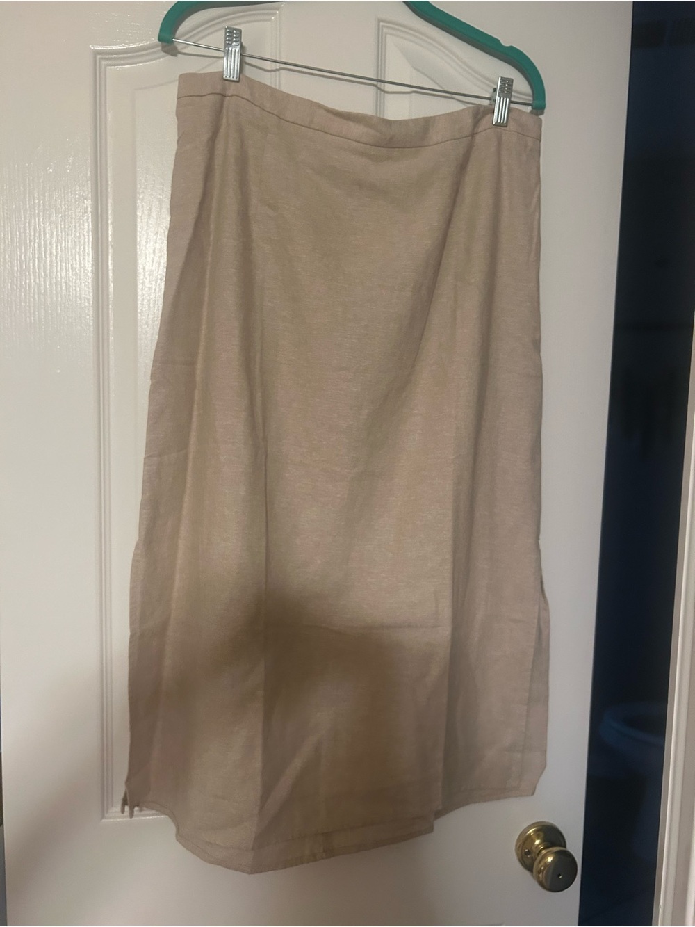 Old Navy Beige Linen-Blend Maxi Skirt - Side Slit